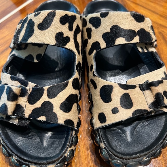 GIAMBATTISTA VALLI Studded Pony Hair Sandals